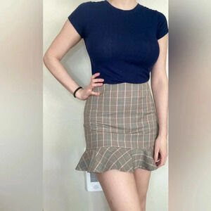 Aritzia Sunday Best Astala Skirt Plaid Gray Size 8